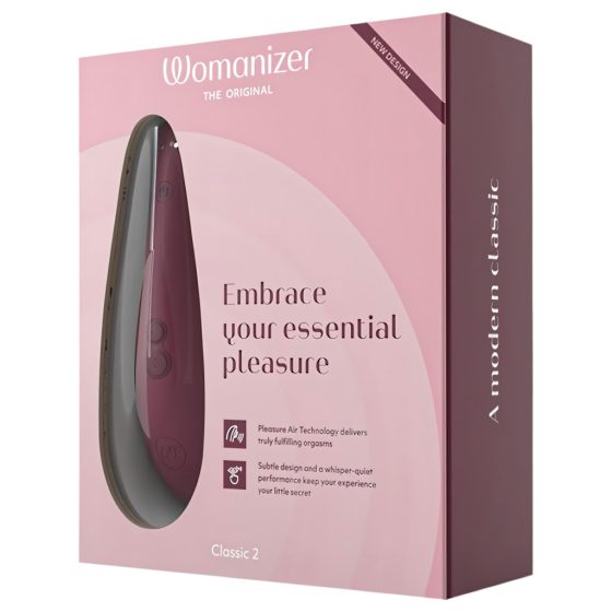 Womanizer Classic 2 - Rechargeable Air Pulse Clitoral Stimulator (Burgundy)