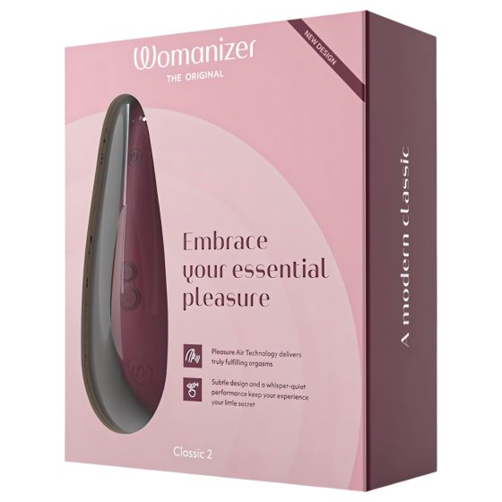 Womanizer Classic 2 - Rechargeable Air-Pulse Clitoral Stimulator (Red)