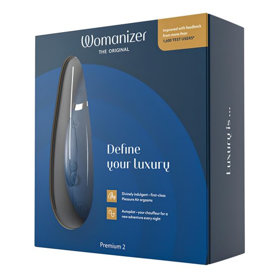 Womanizer Premium 2 - Rechargeable, Air Pulse Clitoral Stimulator (Blue)