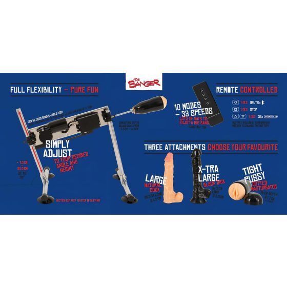 The Banger Fucking Machine - Dual Sex Machine with 2 Dildos and Artificial Vagina