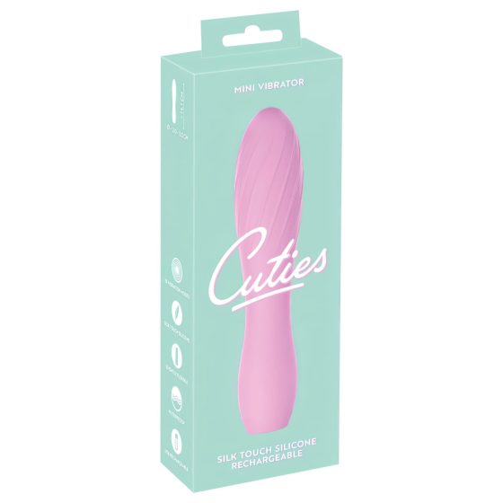 Cuties Mini 3 - Rechargeable, Waterproof, Ribbed Vibrator (Pink)