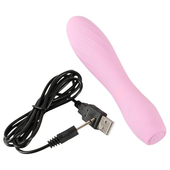 Cuties Mini 3 - Rechargeable, Waterproof, Ribbed Vibrator (Pink)