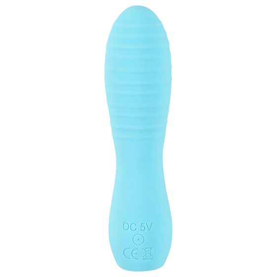 Cuties Mini 3 - Rechargeable, Waterproof, Ribbed Vibrator (Turquoise)