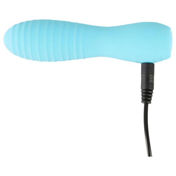 Cuties Mini 3 - Rechargeable, Waterproof, Ribbed Vibrator (Turquoise)