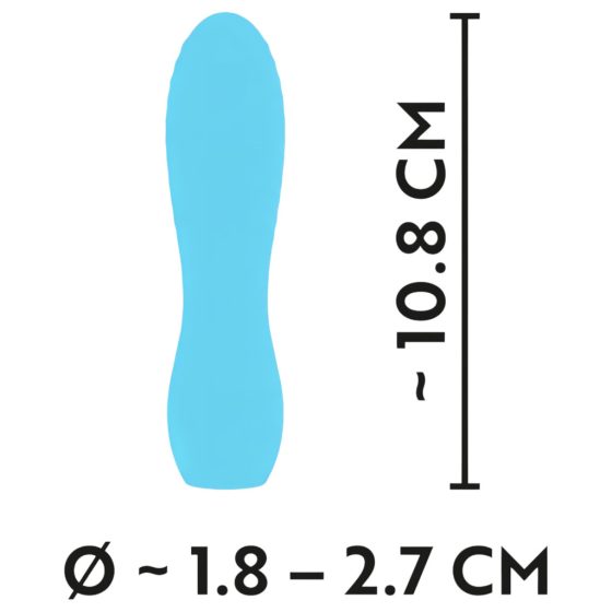 Cuties Mini 3 - Rechargeable, Waterproof, Ribbed Vibrator (Turquoise)