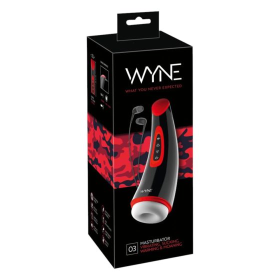 WYNE 03 - Rechargeable Vibrating Suction Masturbator (Black)