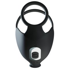   Rebel - Rechargeable Penis Ring with Scrotum Massager (Black)