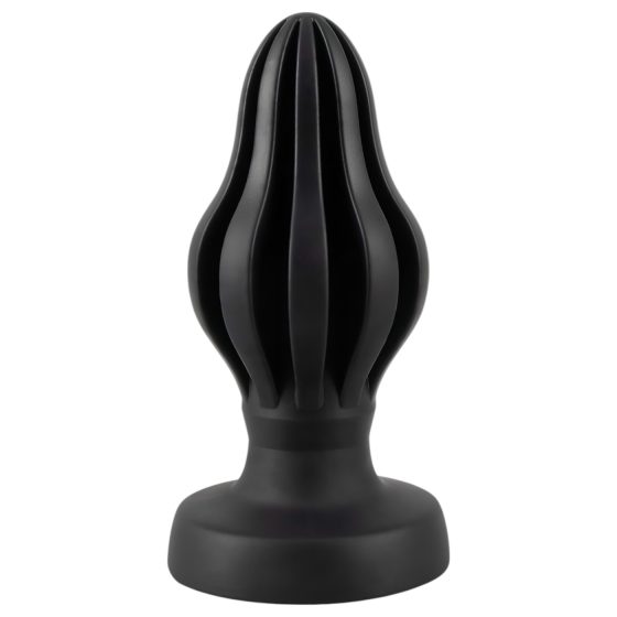 ANOS - ribbed soft anal dildo - 5cm (black)