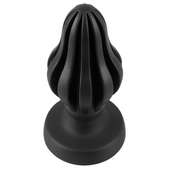 ANOS - Super Soft, Ribbed Anal Dildo - 5cm (Black)