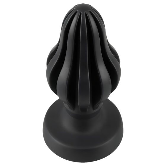 ANOS - ribbed soft anal dildo - 5cm (black)