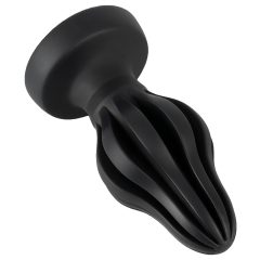 ANOS - Super Soft, Ribbed Anal Dildo - 5cm (Black)