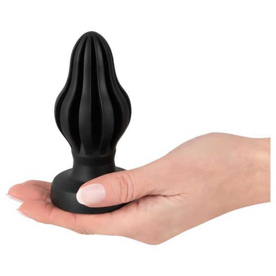 ANOS - ribbed soft anal dildo - 5cm (black)