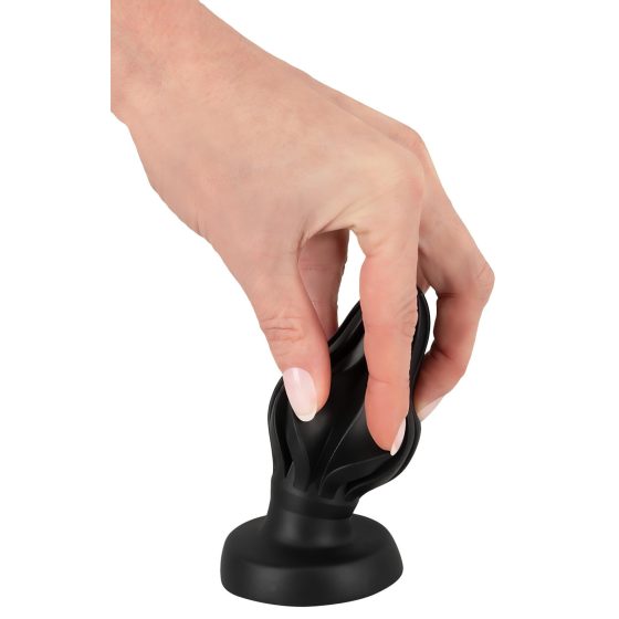 ANOS - Super Soft, Ribbed Anal Dildo - 5cm (Black)