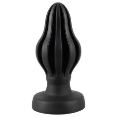 ANOS - Super Soft, Ribbed Anal Dildo - 7cm (Black)