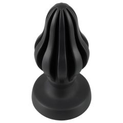 ANOS - Super Soft, Ribbed Anal Dildo - 7cm (Black)