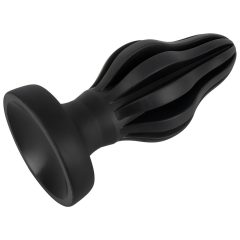 ANOS - Super Soft, Ribbed Anal Dildo - 7cm (Black)