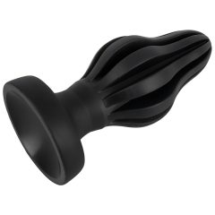 ANOS - ribbed soft anal plug - 7cm (black)