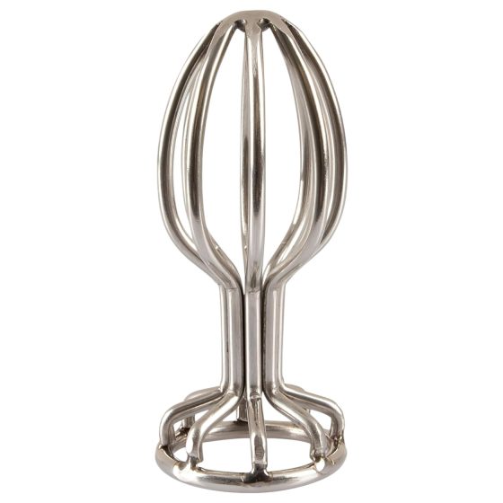 ANOS Metal (2.8cm) - Caged Steel Anal Plug (Silver)