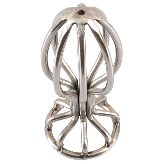 ANOS Metal (2,8cm) - caged steel anal dildo (silver)