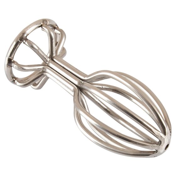 ANOS Metal Cage Steel Anal Dildo (Silver) 2.8cm