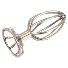 ANOS Metal (3.8cm) - Metal Cage Anal Plug (Silver)