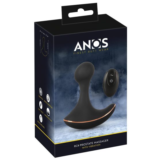 ANOS - Rechargeable, Wireless, Waterproof Anal Vibrator (Black)