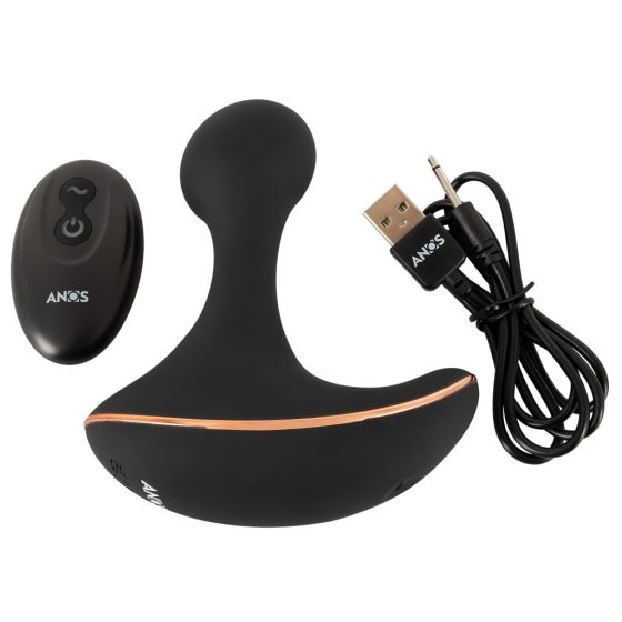 ANOS - Rechargeable, Waterproof Anal Vibrator with Radio (Black)