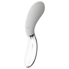   Liaison Curve - Battery Operated LED Vibrator (Transparent-White)