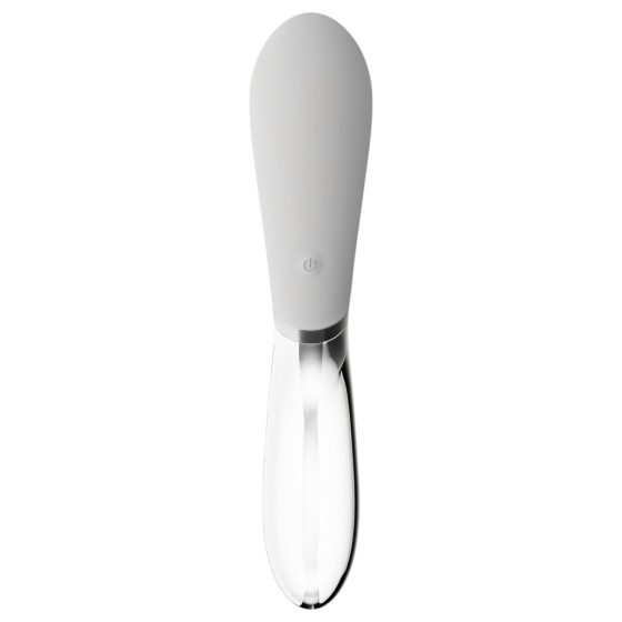 Liaison Curve - Battery Operated LED Vibrator (Transparent-White)