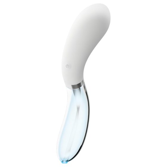 Liaison Curve - Battery Operated LED Vibrator (Transparent-White)