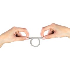   You2Toys - Metal Effect Dual Silicone Cock and Ball Ring (Silver)