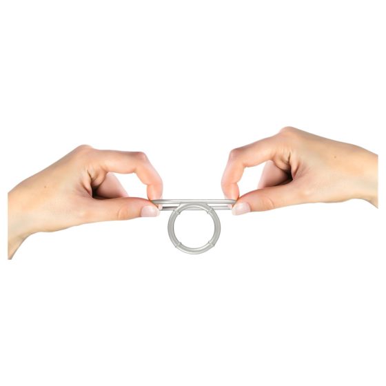 You2Toys - Metal Effect Dual Silicone Cock and Ball Ring (Silver)