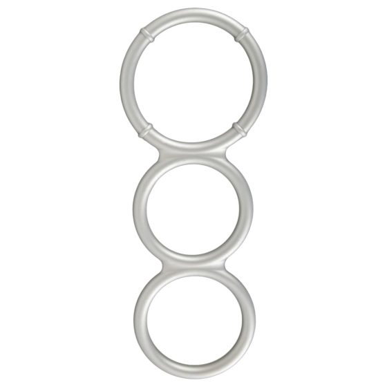 You2Toys - Metal Effect Triple Silicone Cock and Ball Ring (Silver)