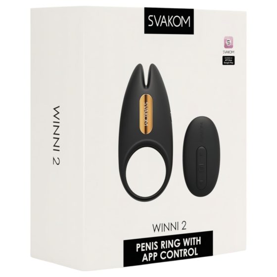 Svakom Winni 2 - Smart, Remote-Controlled Vibrating Penis Ring (Black)