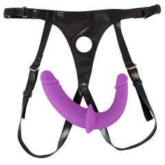 SMILE - Attachable Double Dildo Harness (Purple-Black)