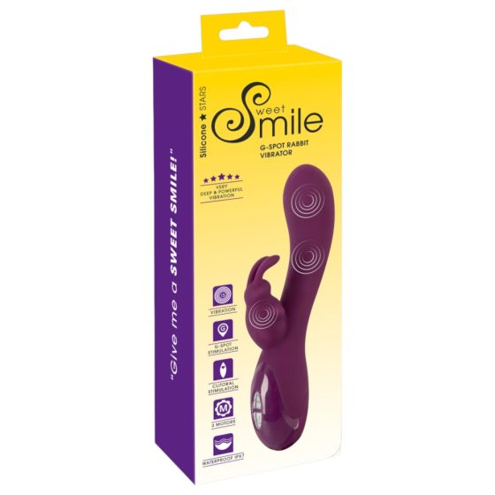 SMILE - 3-motor cordless vibrator with swing arm (purple)