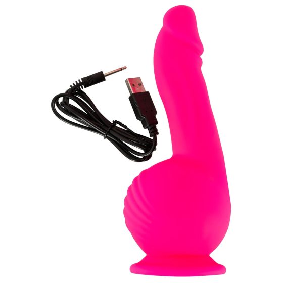 SMILE Powerful - rechargeable, 2-motor suction cup vibrator (pink)