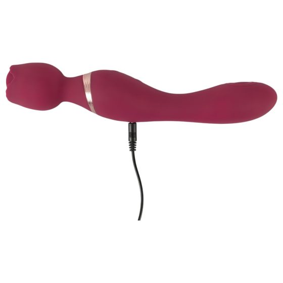 Rose Red - Rechargeable Rose Stick Vibrator (Red)