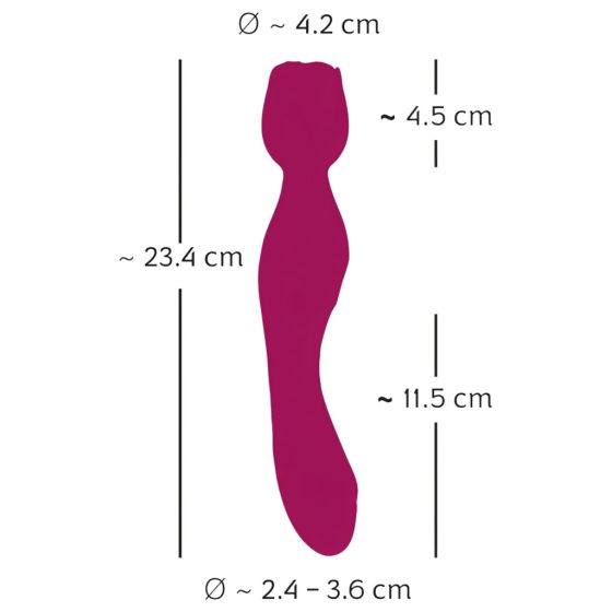 Rose Red - Rechargeable Rose Stick Vibrator (Red)