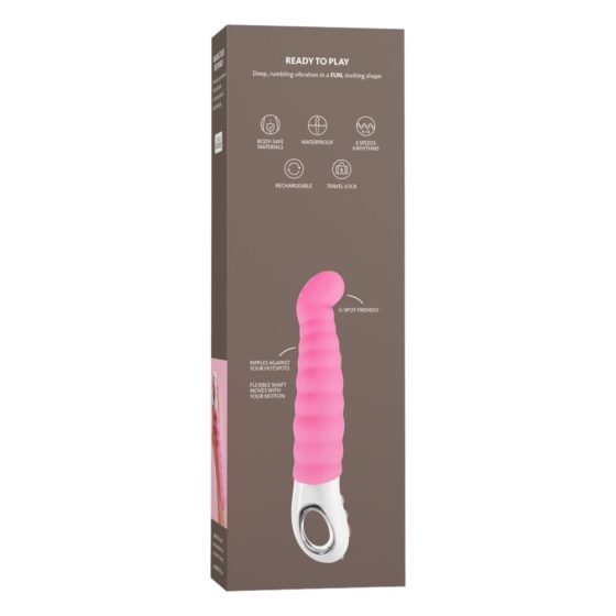 Fun Factory G5 - Rechargeable, Waterproof Ribbed G-spot Vibrator (Pink)