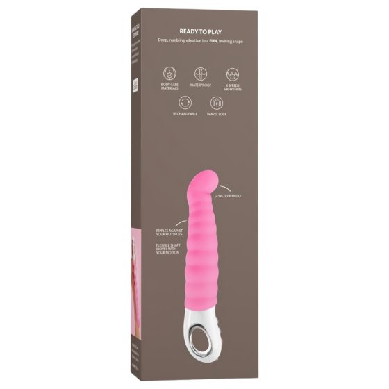 Fun Factory G5 - rechargeable, waterproof ribbed G-spot vibrator (pink)