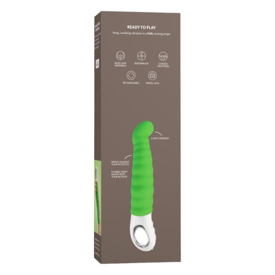 Fun Factory G5 - Rechargeable, Waterproof Ribbed G-Spot Vibrator (Green)