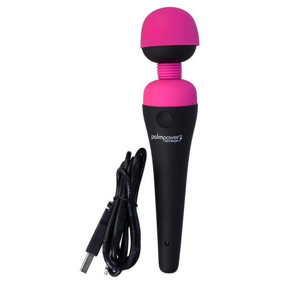 PalmPower Wand - Rechargeable Massage Vibrator (Pink-Black)