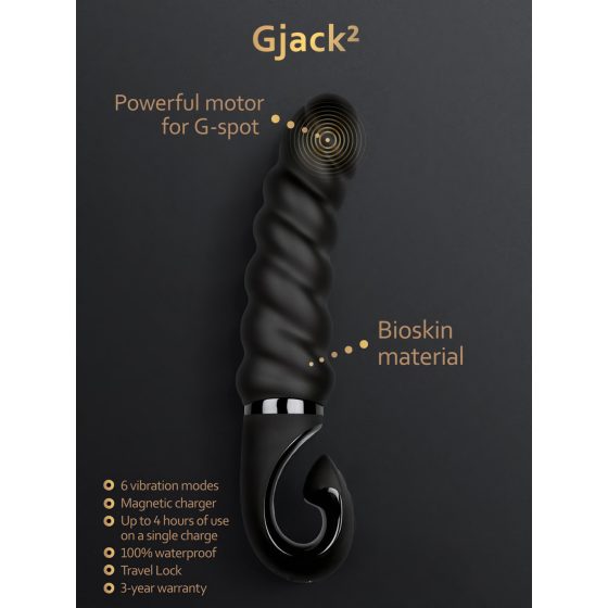 Gvibe G-jack 2 Rechargeable Waterproof Silicone Vibrator (Black)