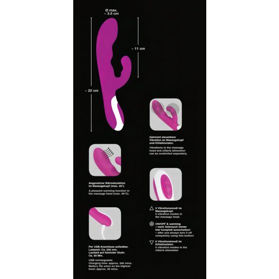 Javida - Warming Clitoral Vibrator (Berry)