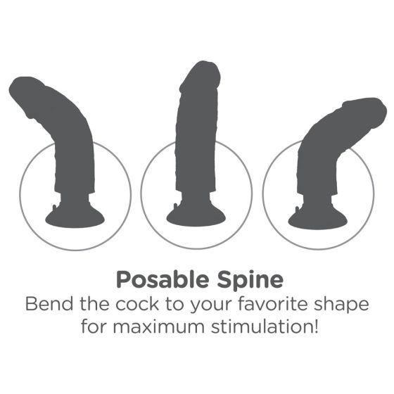 King Cock 9 Bendable Suction Cup Vibrator (9 Inches) - Natural"