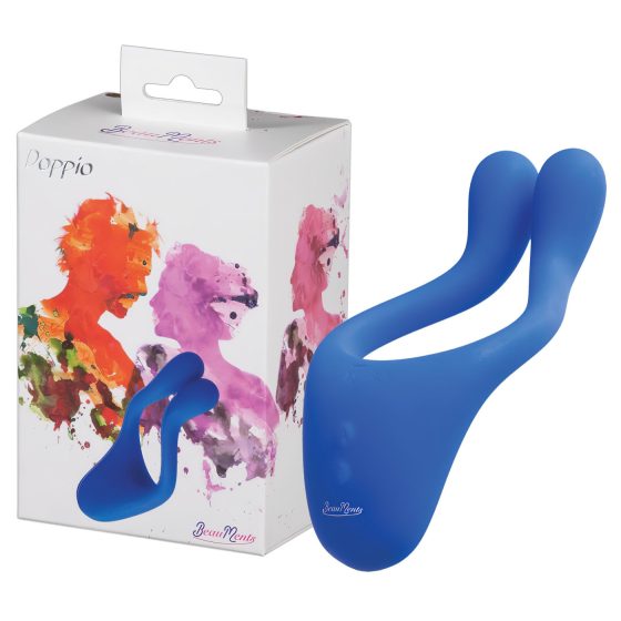 BeauMents Doppio - rechargeable, 3-motor couple's vibrator (blue)