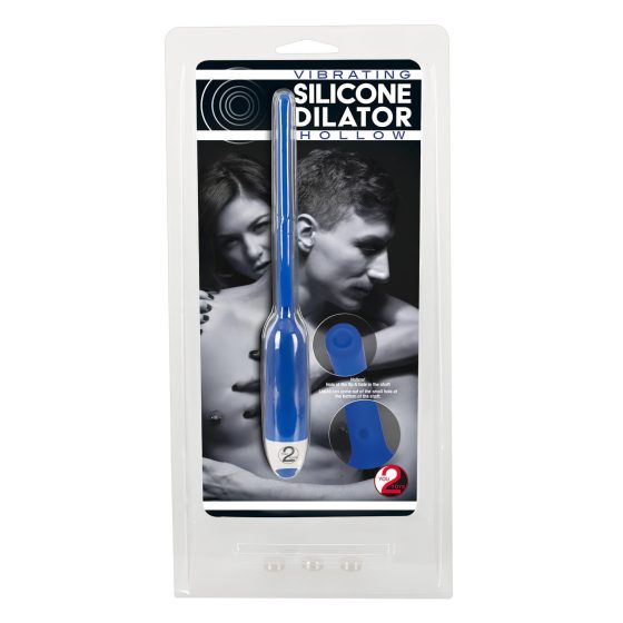 / You2Toys - DILATOR - Hollow Silicone Urethral Vibrator - Blue (7mm)