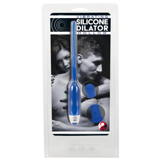 / You2Toys - DILATOR - Hollow Silicone Urethral Vibrator - Blue (7mm)