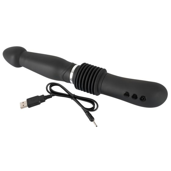 You2Toys - Push it - Rechargeable Thrusting Anal Vibrator (Black)